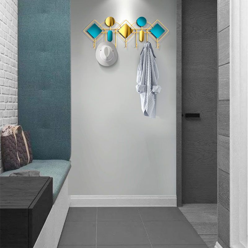 壁に取り付けられたコートハンガーモダンメタル7フックコートラック、10.63 "