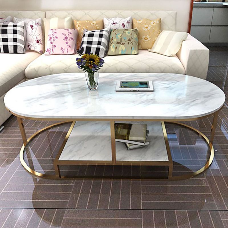 Contemporary Frame Cocktail Table Rectangular Coffee Table with Storage Clearhalo 'Coffee & Accent Tables' 'Coffee Tables' 'coffee_tables' 'furn' 'furn_coffee_tables' 'Furniture' 'furniture_coffee_tables' 'Living Room Furniture' 1200x1200_12b132d7-70da-45f3-ad48-470ffb4be9f8