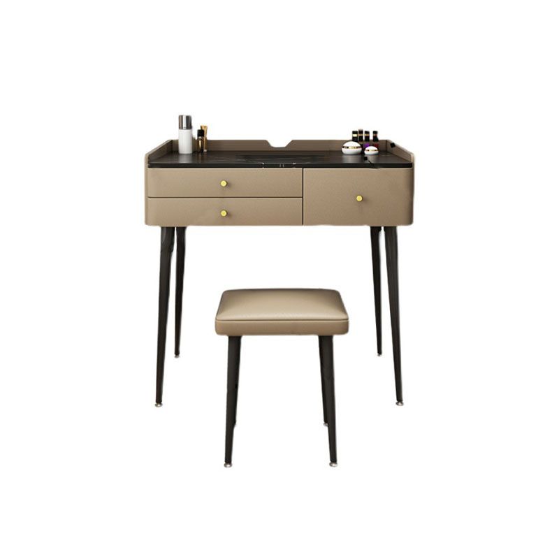 Consejo de tocador de madera contemporáneo Conjunto de tocador de maquillaje de pizarra