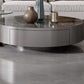 Modern Gray Cocktail Table Round Glass /  Slate Coffee Table