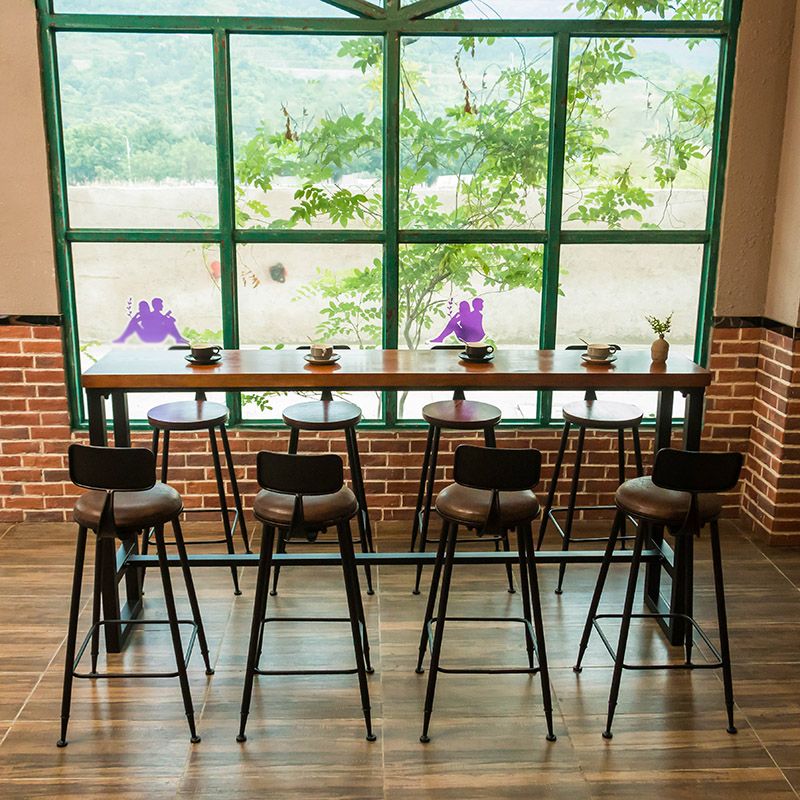 Tavolo da vino in legno massiccio interno tavolo da rettangolo poggiapiedi altezza da pub tavolo da pub