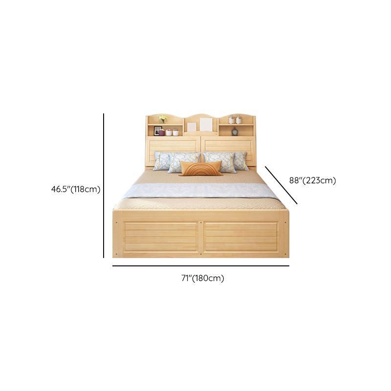 Modern Solid Wood Bed Frame Headboard Standard Bed with Storage Clearhalo 'Bedroom Furniture' 'Beds' 'furn' 'furn_beds' 'Furniture' 1200x1200_12b48ce7-e650-48b8-b0db-c192f7a5eae9