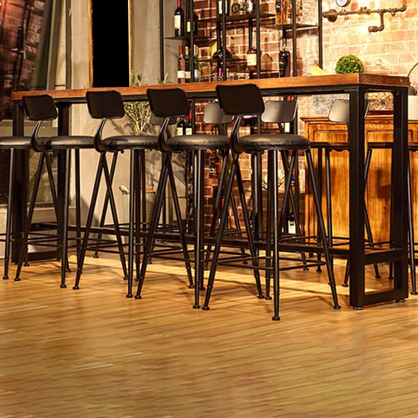 Natural Wood Top Bar Table Rectangle Industrial Footrest Indoor Bar Dining Table Clearhalo 'Bar Furniture' 'Bar Tables' 'bar_tables' 'furn' 'furn_bar_tables' 'Furniture' 'furniture_bar_tables' 'Kitchen & Dining Furniture' 1200x1200_12b4efcd-3cfd-4352-b708-d90b54d6c746