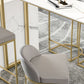 Glam Marble Pub Table with Specialty Table Top Double Pedestal Table - 42" H Clearhalo 'Bar Furniture' 'Bar Tables' 'bar_tables' 'furn' 'furn_bar_tables' 'Furniture' 'furniture_bar_tables' 'Kitchen & Dining Furniture' 1200x1200_12b54ce6-9c38-46d8-b229-bd762eea8913