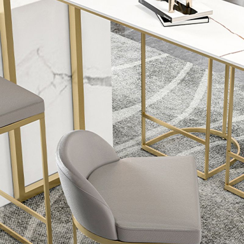 Glam Marble Pub Table with Specialty Table Top Double Pedestal Table - 42" H Clearhalo 'Bar Furniture' 'Bar Tables' 'bar_tables' 'furn' 'furn_bar_tables' 'Furniture' 'furniture_bar_tables' 'Kitchen & Dining Furniture' 1200x1200_12b54ce6-9c38-46d8-b229-bd762eea8913