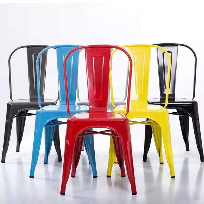 Industrial Style Kitchen Dining Chairs Metal Dining Armless Side Chairs (Set of 4) Clearhalo ' kitchen&dining_furn' 'Dining Chairs' 'Dining Tables & Seating' 'dining_chair' 'furn' 'furn_dining_chair' 'Furniture' 'furniture_dining_chair' 'Kitchen & Dining Furniture' 'kitchen' 1200x1200_12b5e499-0e5a-4c2d-8fae-6dbcb5d69b28