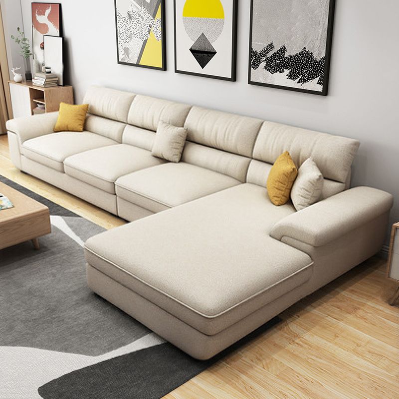 Contemporary L-Shape Modular Sectional Pillow Back Cushion Sofa and Chaise for Apartment Clearhalo 'Furniture' 'furniture_sectionals' 'Living Room Furniture' 'Sectionals' 1200x1200_12b65346-3061-4060-80de-6f85de9c7c93