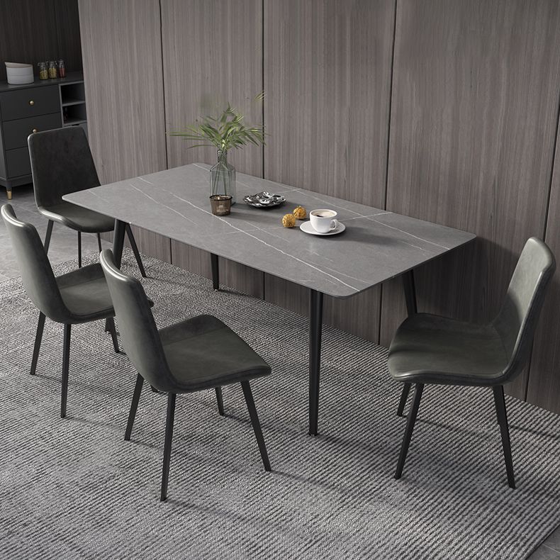 Industrial Style Sintered Stone Dining Table Rectangle Table with 4 Legs for Dinning Room Clearhalo ' dining_table' 'Dining Tables & Seating' 'Dining Tables' 'furn' 'furn_dining_table' 'Furniture' 'furniture_dining_table' 'Kitchen & Dining Furniture' 'kitchen&dining_furn' 'kitchen' 'kitchen_dining_table' 1200x1200_12b713e6-ab78-40ac-90e5-11be6c6438b5