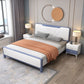 Modern & Contemporary Standard Bed White Bed Frame with Headboard