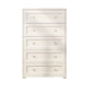 Glam White Chest Bedroom Solid Wood Storage Chest with Drawers