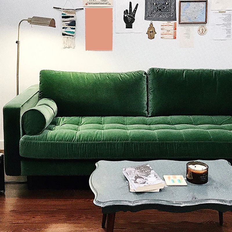 33.85"H Modern Linen/Velvet/Leather Square Arm Sofa with Bolster Pillows Clearhalo 'furn' 'furn_sofas' 'Furniture' 'furniture_sofas' 'kitchen' 'kitchen_sofas' 'Living Room Furniture' 'Sofa' 'sofas' 1200x1200_12b9f605-43e0-4f68-b52d-92d26a78a5eb