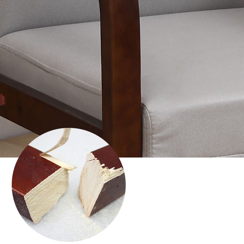 Modern Upholstered Dining Arm Chair Solid Back Dining Armchair with Wood Legs Clearhalo ' kitchen&dining_furn' 'Dining Chairs' 'Dining Tables & Seating' 'dining_chair' 'furn' 'furn_dining_chair' 'Furniture' 'furniture_dining_chair' 'Kitchen & Dining Furniture' 'kitchen' 1200x1200_12bb2b35-271e-4b24-a739-8b7ea3fb09a8