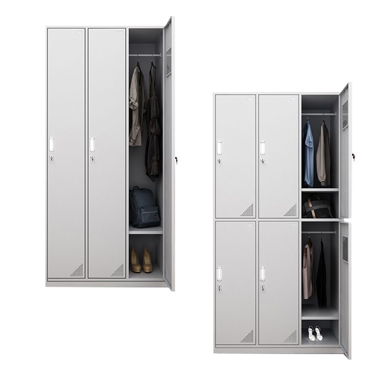 Steel White Storage Cabinet with Hinged Door Modern Cabinet for Bathroom
