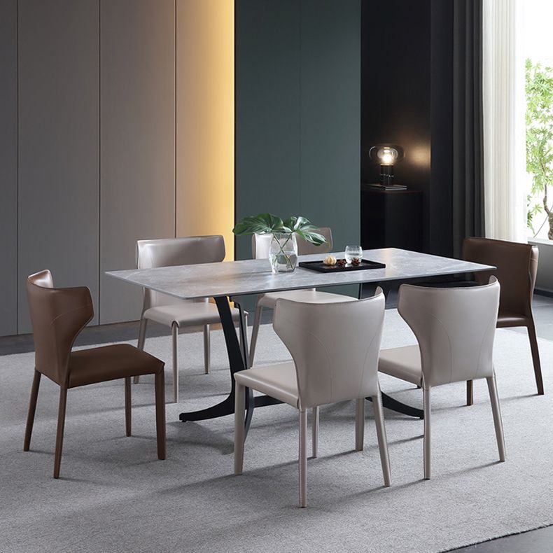 Leather Dining Chair Contemporary Design Wingback Side Chair