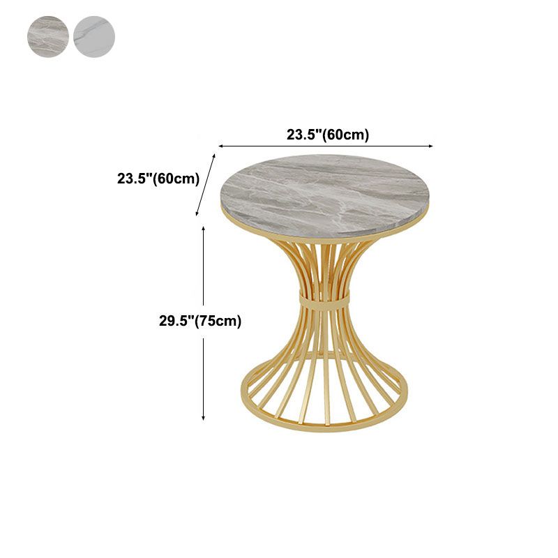 Gold Pedestal Dining Table Modern Style Round Stone Top Table Clearhalo 'Dining Tables & Seating' 'Dining Tables' 'dining_table' 'furn' 'furn_dining_table' 'Furniture' 'Kitchen & Dining Furniture' 1200x1200_12bc6ef8-f1e5-42d6-9544-ddb7dd5e5d95