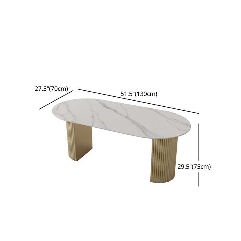 Traditional Luxury Dining Table Oval Double Pedestal Table for Home Clearhalo 'Dining Tables & Seating' 'Dining Tables' 'dining_table' 'furn' 'furn_dining_table' 'Furniture' 'Kitchen & Dining Furniture' 1200x1200_12be164c-4a3d-414a-ab23-cacf06f93c81