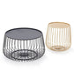 Glam Cocktail Table Abstract Faux Marble/Metal Storage Round Coffee Table