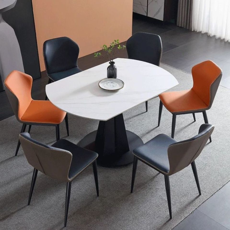 Modern Style Extendable Table Pedestal Dining Table for Kitchen Clearhalo 'Dining Tables & Seating' 'Dining Tables' 'dining_table' 'furn' 'furn_dining_table' 'Furniture' 'Kitchen & Dining Furniture' 1200x1200_12be9158-09a0-4596-ae1c-008930ae9884