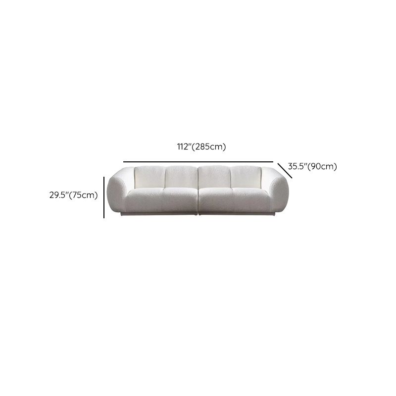 Divano di lana minimalista con chaise in bianco divano in tessuto da 29,1 "H