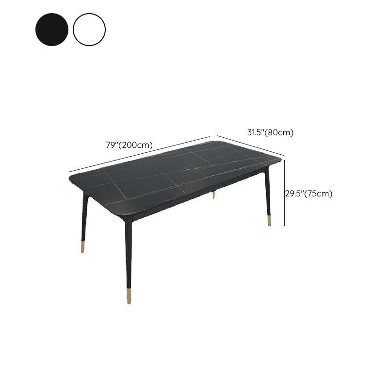 Rectangle 4 Legs Base Dining Table Modern Stone Table for Dining Room Clearhalo 'Dining Tables & Seating' 'Dining Tables' 'dining_table' 'furn' 'furn_dining_table' 'Furniture' 'Kitchen & Dining Furniture' 1200x1200_12c1efcd-8e85-43ac-be0f-ebd49d2b4bf4