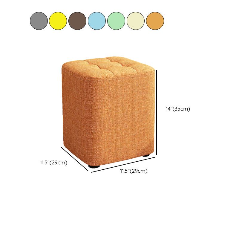 Solid Color Fabric Standard Stool Modern Simple Square Upholstered Stool Clearhalo 'furn' 'furn_ottomans_poufs' 'Furniture' 'Living Room Furniture' 'Ottomans & Poufs' 'ottomans_poufs' 1200x1200_12c4d58c-d662-41d0-8580-e50e332753cf