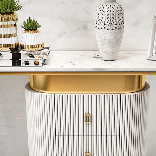 Tavolo da tavolo da divano in marmo di glam ovale tavolo da divano con cassetto per Hall