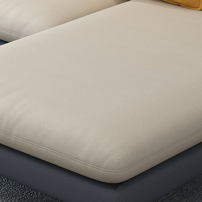 126.0"W √ó 59.06"D √ó 35.83"H Faux Leather Recessed Arm Sectional with Slipcovered Clearhalo 'furn' 'furn_sectionals' 'Furniture' 'furniture_sectionals' 'Living Room Furniture' 'Sectionals' 1200x1200_12c5aaca-cdd0-4a95-b7af-227bee0b41a2