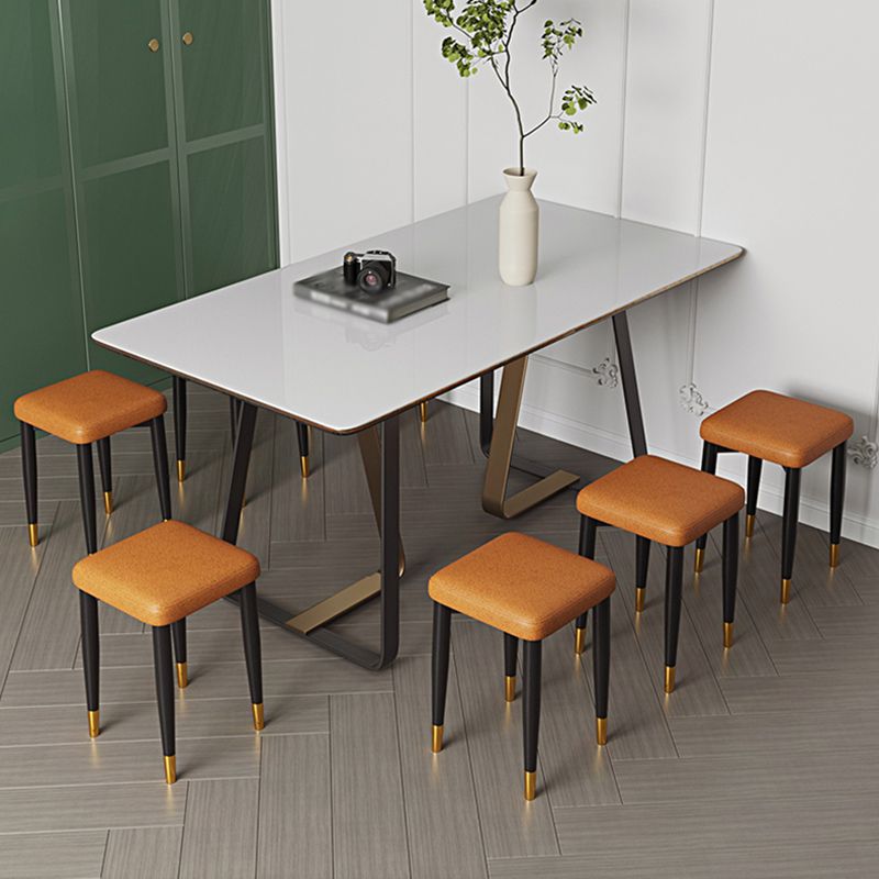 Contemporary Tear Resistant Ottaman Square Orange Velvet Standard Clearhalo 'furn' 'furn_ottomans_poufs' 'Furniture' 'Living Room Furniture' 'Ottomans & Poufs' 'ottomans_poufs' 1200x1200_12c6dbe8-68e0-4884-9ff8-aa6fe7ec82e5