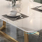 Nordic Glam 1/4/5/6/7 Pieces Dining Sintered Stone Dining Table Set with Metal Legs Clearhalo 'Dining Room Sets' 'Dining Tables & Seating' 'dining_room_set' 'furn' 'furn_dining_room_set' 'Furniture' 'furniture_dining_room_set' 'Kitchen & Dining Furniture' 'kitchen&dining_furn' 'kitchen' 1200x1200_12c9677f-f432-423b-99a1-8db01df04987