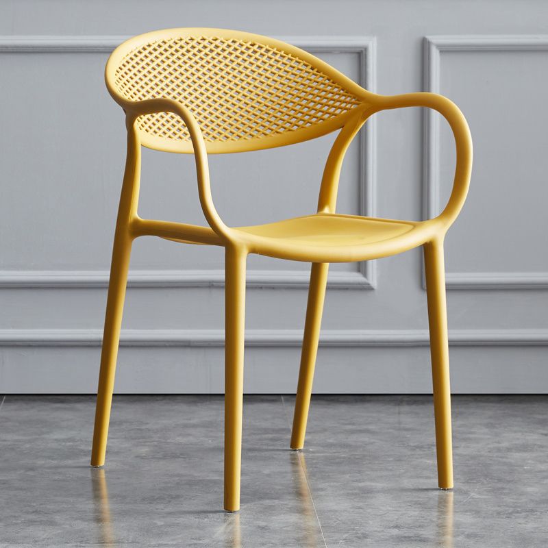 Contemporary Plastic Dining Armchair Chair Open Back Dining Side Chair for Kitchen Clearhalo ' kitchen&dining_furn' 'Dining Chairs' 'Dining Tables & Seating' 'dining_chair' 'furn' 'furn_dining_chair' 'Furniture' 'furniture_dining_chair' 'Kitchen & Dining Furniture' 'kitchen' 1200x1200_12ca44bd-5374-466a-9afe-9c44da4911d2