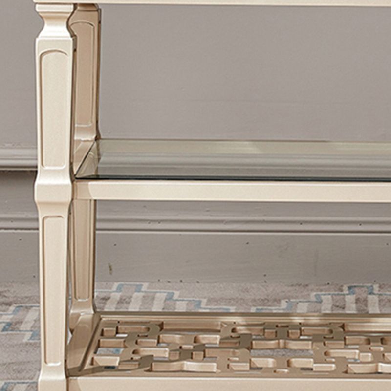 Modernistic Rectangular Side Table 26" Tall 4 Legs End Table