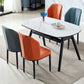 Modern Sintered Stone Dining Table 51.18" Round Drop-Leaf Table with Black Frame Clearhalo ' dining_table' 'Dining Tables & Seating' 'Dining Tables' 'furn' 'furn_dining_table' 'Furniture' 'furniture_dining_table' 'Kitchen & Dining Furniture' 'kitchen&dining_furn' 'kitchen' 'kitchen_dining_table' 1200x1200_12ca9267-2a68-4654-81ce-22122b2906ef