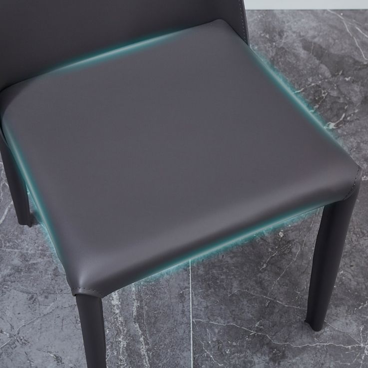 Silla lateral de estilo sólido de estilo sólido sólido silla de comedor de cuero