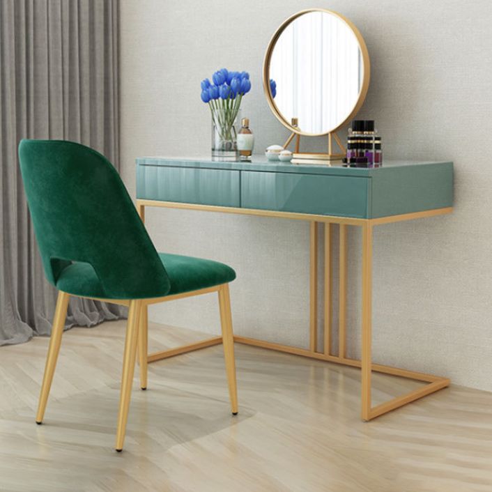 Glam 29.52 "altezza vanità per il trucco in legno verde con cassetti