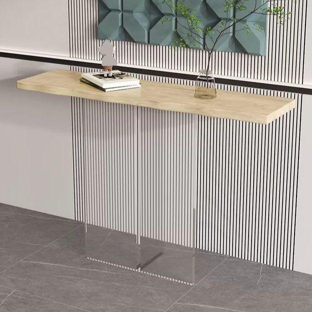 Tableau de console de rectangle en bois massif 29.53 pouces de haut table de l'extrémité avec jambe acrylique