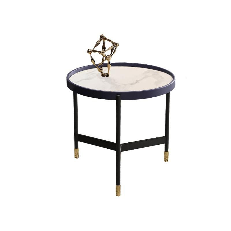 3 Legs Base Design Black Metal Base Rock Slab Top Round Coffee Table Clearhalo 'Coffee & Accent Tables' 'Coffee Tables' 'coffee_tables' 'Furniture' 'furniture_coffee_tables' 'Living Room Furniture' 1200x1200_12cd5872-aa5c-4b8a-80f3-b4a739c3f9cd
