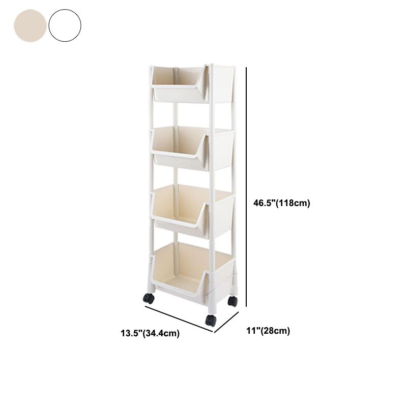 Urban Closed Back Shelf Bookcase Plastic/Acrylic Bookshelf with Caster Clearhalo 'Bookcases' 'furn' 'furn_bookcases' 'Furniture' 'Office Furniture' 1200x1200_12cd5a6a-d703-414e-8ca3-8bae2d11004b