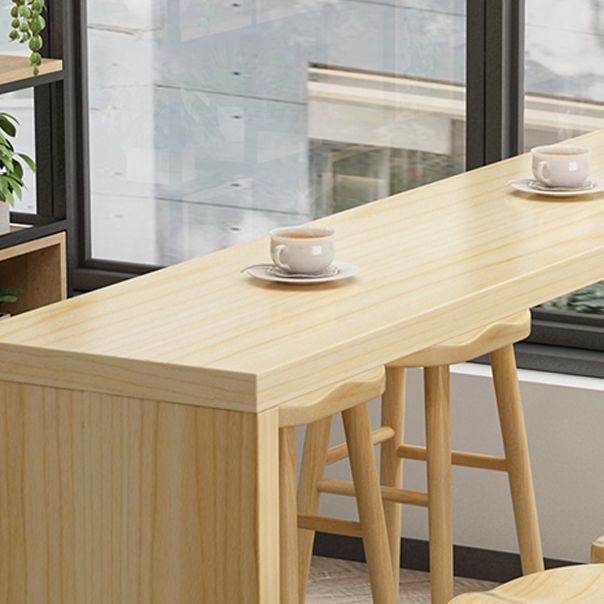 Light Brown Industrial Style Table Solid Wood Milk Tea Shop Casual Bar Table Clearhalo 'Bar Furniture' 'Bar Tables' 'bar_tables' 'furn' 'furn_bar_tables' 'Furniture' 'furniture_bar_tables' 'Kitchen & Dining Furniture' 1200x1200_12ced2e2-1ced-4508-8d27-95e2673bb777