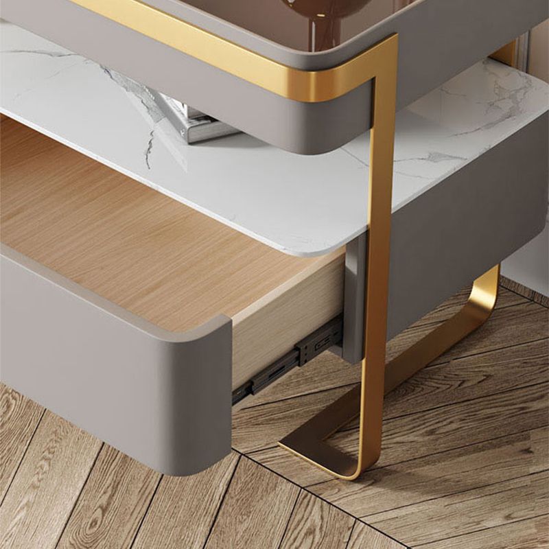 Glam 20 Inch H Nightstand Open Storage Glass Top Solid Wood Bed Nightstand with Legs Clearhalo 'Bedroom Furniture' 'furn' 'furn_night_stand' 'Furniture' 'night_stand' 'Nightstands' 1200x1200_12cedaf5-b418-4488-a1f9-822d7c66a4ea