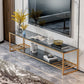 17.72 "H TV Style Glam Style Open Rangement Console TV avec 2 étagères pour le salon