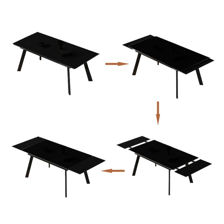 Industrial Rectangle Shape Table Black Sintered Stone Dining Table with 4 Legs Base Clearhalo ' dining_table' 'Dining Tables & Seating' 'Dining Tables' 'furn' 'furn_dining_table' 'Furniture' 'furniture_dining_table' 'Kitchen & Dining Furniture' 'kitchen&dining_furn' 'kitchen' 'kitchen_dining_table' 1200x1200_12d4dbba-f15a-487b-b4f2-54aa3c71d035