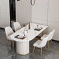 Traditional Luxury Stone Table Double Pedestal Furniture for Dining Room