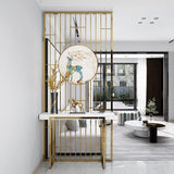 Tavolo da console glam di marmo e metallo rettangolo in bianco e nero