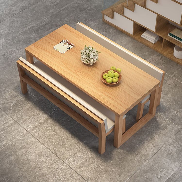 Modern 1/3/5 Pieces Dining Set Rectangle Pine Wood Dining Table for Dining Room Clearhalo 'Dining Room Sets' 'Dining Tables & Seating' 'dining_room_set' 'furn' 'furn_dining_room_set' 'Furniture' 'Kitchen & Dining Furniture' 1200x1200_12d5f6e6-535c-4c1a-8327-216f06f25b27