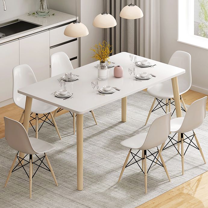 Contemporary Rectangle Shape Standard Dining Set MDF Natural Dining Set with 4 Legs Base Clearhalo 'Dining Room Sets' 'Dining Tables & Seating' 'dining_room_set' 'Furniture' 'furniture_dining_room_set' 'Kitchen & Dining Furniture' 'kitchen&dining_furn' 'kitchen' 1200x1200_12d75a45-79d8-4482-bc63-4d658da1c6e3