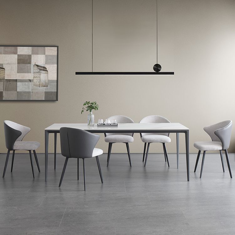 1/4/5/6/7 Pcs Metal Modern Dining Set with Rectangle Table Dinette Set Clearhalo 'Dining Room Sets' 'Dining Tables & Seating' 'dining_room_set' 'furn' 'furn_dining_room_set' 'Furniture' 'furniture_dining_room_set' 'Kitchen & Dining Furniture' 'kitchen&dining_furn' 'kitchen' 1200x1200_12d8f09f-5153-44ed-9c74-0e692ea7ca1d