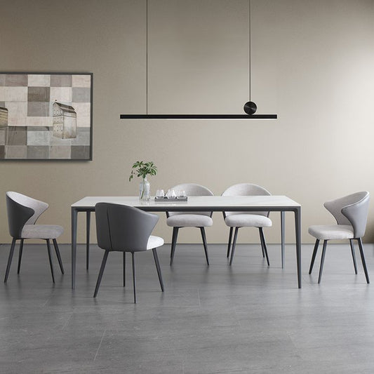 1/4/5/6/7 Pcs Metal Modern Dining Set with Rectangle Table Dinette Set Clearhalo 'Dining Room Sets' 'Dining Tables & Seating' 'dining_room_set' 'furn' 'furn_dining_room_set' 'Furniture' 'furniture_dining_room_set' 'Kitchen & Dining Furniture' 'kitchen&dining_furn' 'kitchen' 1200x1200_12d8f09f-5153-44ed-9c74-0e692ea7ca1d