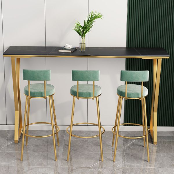 Rectangle Stone Bistro Table Modern Pub Table with Double Pedestal Clearhalo 'Bar Furniture' 'Bar Tables' 'bar_tables' 'furn' 'furn_bar_tables' 'Furniture' 'Kitchen & Dining Furniture' 1200x1200_12db6878-e495-4f40-8936-872f5df551b5