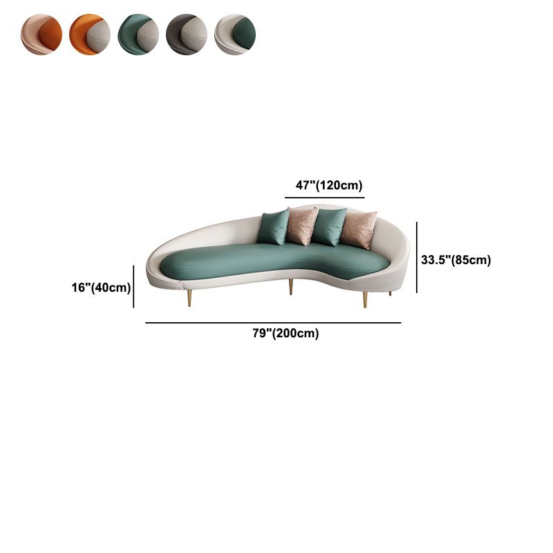 Curved Faux Leather Sofa with Tight Back for Living Room Modern Style Clearhalo 'furn' 'furn_sofas' 'Furniture' 'Living Room Furniture' 'Sofa' 'sofas' 1200x1200_12dc6dcc-af84-4532-be38-2f644b9a1dce
