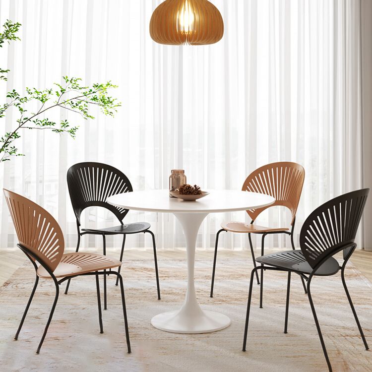Round Tulip Base Modern Dining Table White Tone Fixed Table for Dining Room Clearhalo ' dining_table' 'Dining Tables & Seating' 'Dining Tables' 'furn' 'furn_dining_table' 'Furniture' 'furniture_dining_table' 'Kitchen & Dining Furniture' 'kitchen&dining_furn' 'kitchen' 'kitchen_dining_table' 1200x1200_12dc800c-b8a7-4618-90b0-970a3279c593